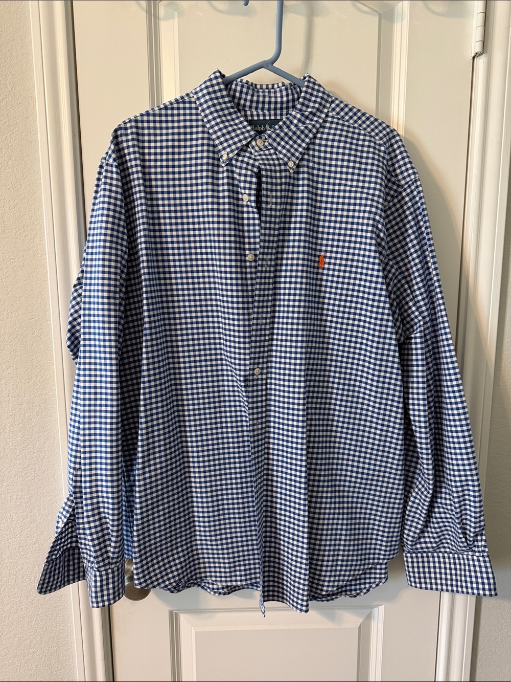 Polo by Ralph Lauren Navy and White Gingham Button-Down Shirt